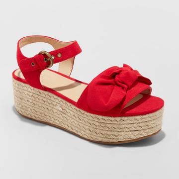 Women's Happy Espadrille Wedge - Universal Thread Berry (pink)