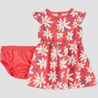 Baby Girls' Floral Dress - Just One You Made By Carter's Coral Newborn, Pink