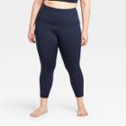 Women's Plus Size Contour Power Waist High-rise 7/8 Leggings With Stash Pocket 25 - All In Motion Navy 1x, Women's, Size: