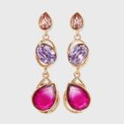 Multi Stone With Ombre Effect Drop Earrings - A New Day Purple