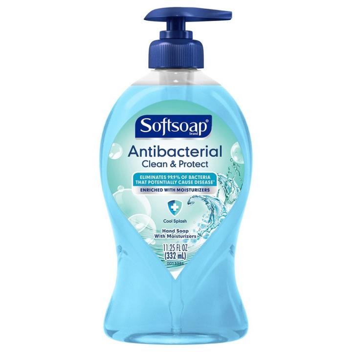Softsoap Antibacterial Liquid Hand Soap Pump - Clean & Protect - Cool Splash