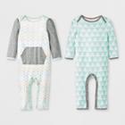 Baby Girls' 2pc Geo Romper Set - Cloud Island White/mint