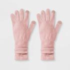 Women's Extended Knit Glove - A New Day Pink One Size, Women's