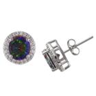 Target Women's Mystic Topaz Cubic Zirconia Stud Earrings In Sterling Silver