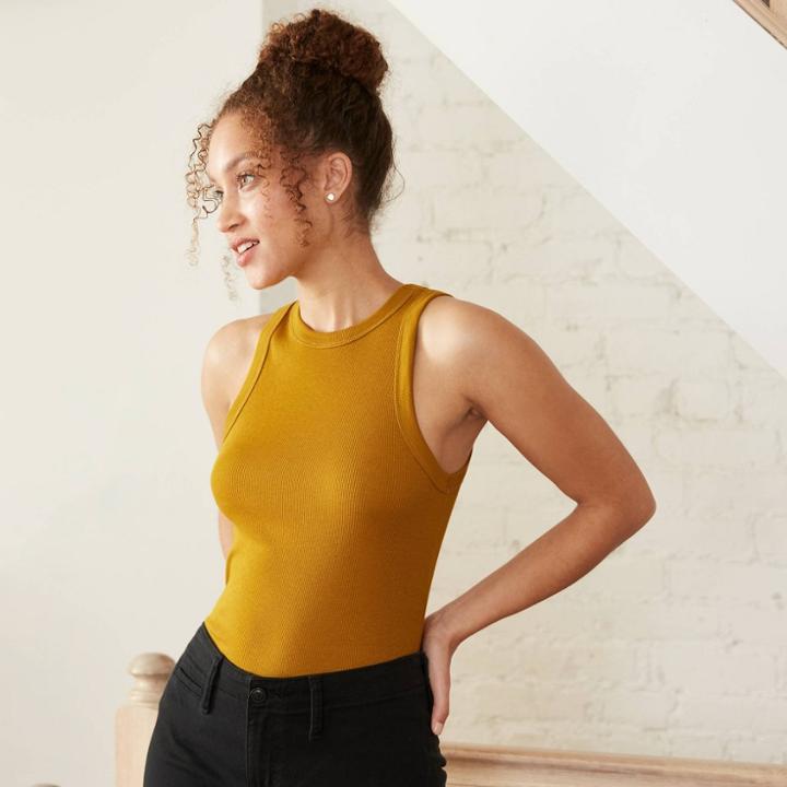 Women's Rib Layer Tank Top - A New Day Green