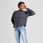 Women's Flounce Tie Sleeve Hacci Pullover - Soul Cake (juniors') Charcoal (grey)
