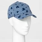Girls' Heather Jersey Heart Printed Hats - Cat & Jack Blue