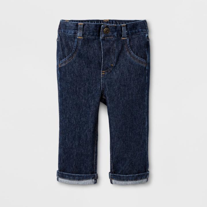 Baby Boys' Dark Wash Skinny Jeans - Cat & Jack Dark Denim 12m, Boy's, Blue