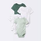 Baby 4pk 'hello Happy' Short Sleeve Bodysuit - Cloud Island Dark Green