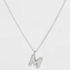 Silver Plated Cubic Zirconia 'm' Pendant Necklace - A New Day