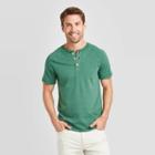 Men's Standard Fit Short Sleeve Henley T-shirt - Goodfellow & Co Dark Green S, Men's,