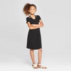 Girls' Cold Clavicle Dress - Art Class Black