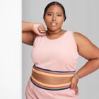 Women's Plus Size Velour Cropped Tank Top - Wild Fable Pink
