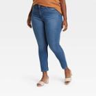 Women's Plus Size High-rise Skinny Jeans - Ava & Viv Medium Wash 16w,