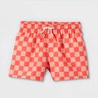 Baby Boys' Checkered Swim Shorts - Cat & Jack Coral Red