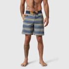 United By Blue Men's Recycled 8 Scalloped Board Shorts - Striped/navy