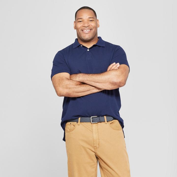 Men's Tall Short Sleeve Loring Polo T-shirts - Goodfellow & Co Navy Voyage