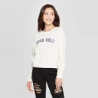 Women's Good Vibes Long Sleeve Graphic Sweatshirt - Grayson Threads (juniors') - Light Beige