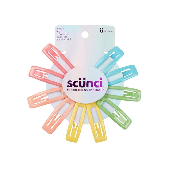 Scunci Kids' Square Glitter Snap Hair Clips