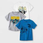 Warner Bros. Toddler Boys' 3pc Batman Short Sleeve Graphic T-shirt - 12m, Blue/gray/white