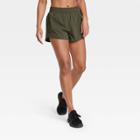 Women's Mid-rise Run Shorts 3 - All In Motion Olive Green