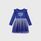 Toddler Girls' Hanukkah Tulle Long Sleeve Dress - Cat & Jack Blue