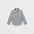 Oshkosh B'gosh Toddler Boys' Chambray Striped Woven Long Sleeve Button-down Shirt - Blue