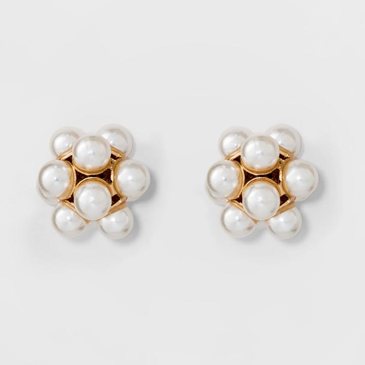 Target Simulated Pearl Stud Earrings - A New Day Gold