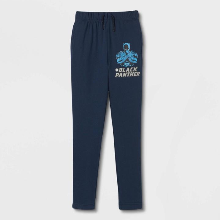 Boys' Marvel Black Panther Jogger Pants - Navy Blue