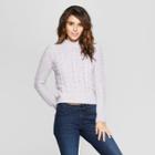 Women's Long Sleeve Shine Chenille Turtleneck Pullover Sweater - Almost Famous (juniors') Lilac