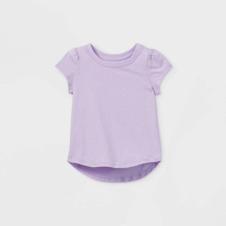 Toddler Girls' Sparkle Short Sleeve T-shirt - Cat & Jack Purple