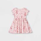 Disney Toddler Girls' Minnie Mouse Hearts Valentine's Day Knit Short Sleeve Dress - Pink