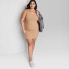 Women's Sleeveless Seamed Bodycon Dress - Wild Fable Camel