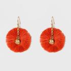 Full Circle Fringe Drop Earrings - A New Day Red