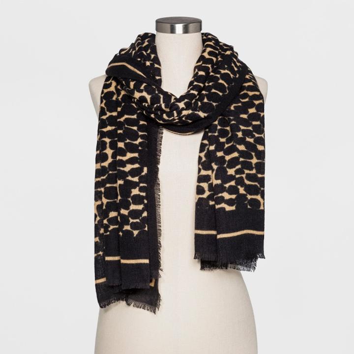 Women's Oblong Printed Scarf - Who What Wear Dot Print