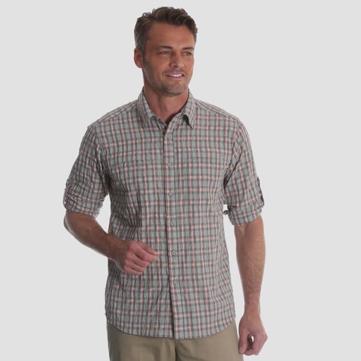 Wrangler Men's Outdoor Long Sleeve Eddie Shirt - Balsam Gray