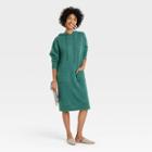 Women's Long Sleeve Sweater Dress - A New Day Teal