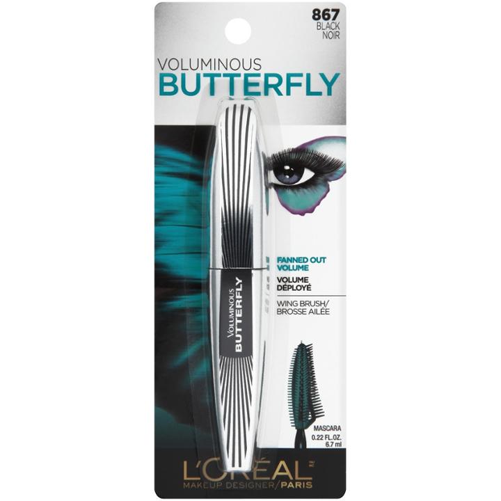 L'oreal Paris Voluminous Butterfly Washable 867 Black .22 Fl Oz, Black