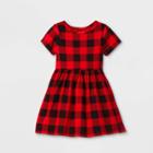Toddler Girls' Knit Short Sleeve Dress - Cat & Jack Red/black