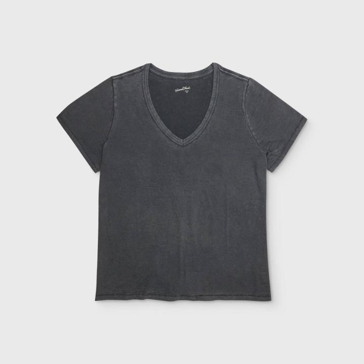 Women's Plus Size Short Sleeve V-neck T-shirt - Universal Thread Black 1x, Women's,