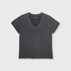 Women's Plus Size Short Sleeve V-neck T-shirt - Universal Thread Black 1x, Women's,