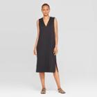 Target Women's Sleeveless Deep V-neck Midi T-shirt Dress - Prologue Black