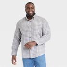 Men's Big & Tall Lightweight Flannel Long Sleeve Button-down Shirt - Goodfellow & Co Gray