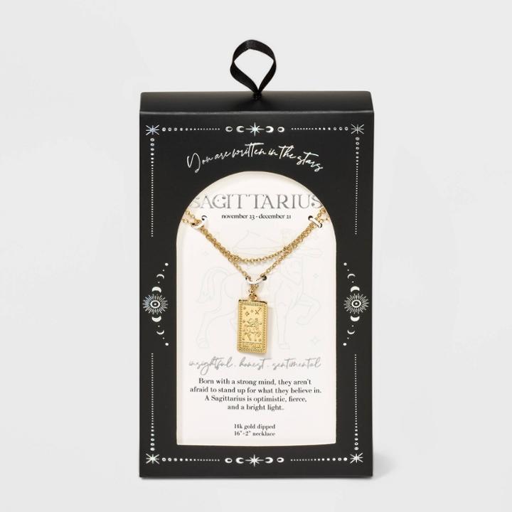 No Brand 14k Gold Dipped 'sagittarius' Zodiac Pendant Necklace - Gold