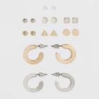 Triangle And Open Hoop Multi Earring Set 9ct - Wild Fable, Women's,