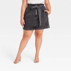 Women's Plus Size Mini Jean Skirt - Who What Wear Black