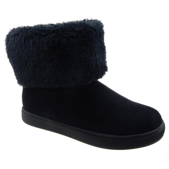 Girls' Liah Folder Over Convertible Fleece Fashion Boots - Cat & Jack Black