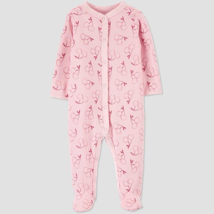 Baby Girls' Cherries Thermal Sleep N' Play - Just One You Made By Carter's Pink Newborn