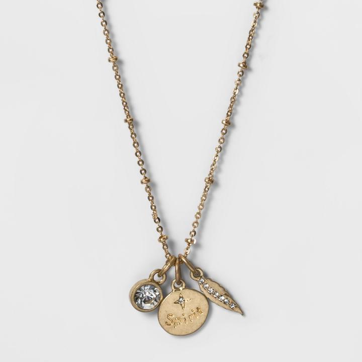 Target Women's Short Necklace Talisman With Spirit Coin - Gold