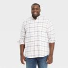 Men's Tall Plaid Standard Fit Long Sleeve Button-down Shirt - Goodfellow & Co Pink/plaid